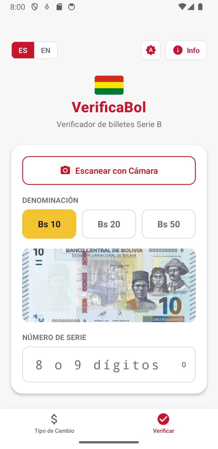 Verifica billetes